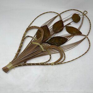 Vintage Boho Grass Rattan Straw Leaf Wall Hanging